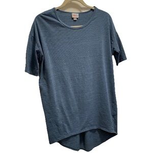 LuLaRoe Irma XS Tunic Top Shirt Blue EUC ~ Cotton Stretch Knit